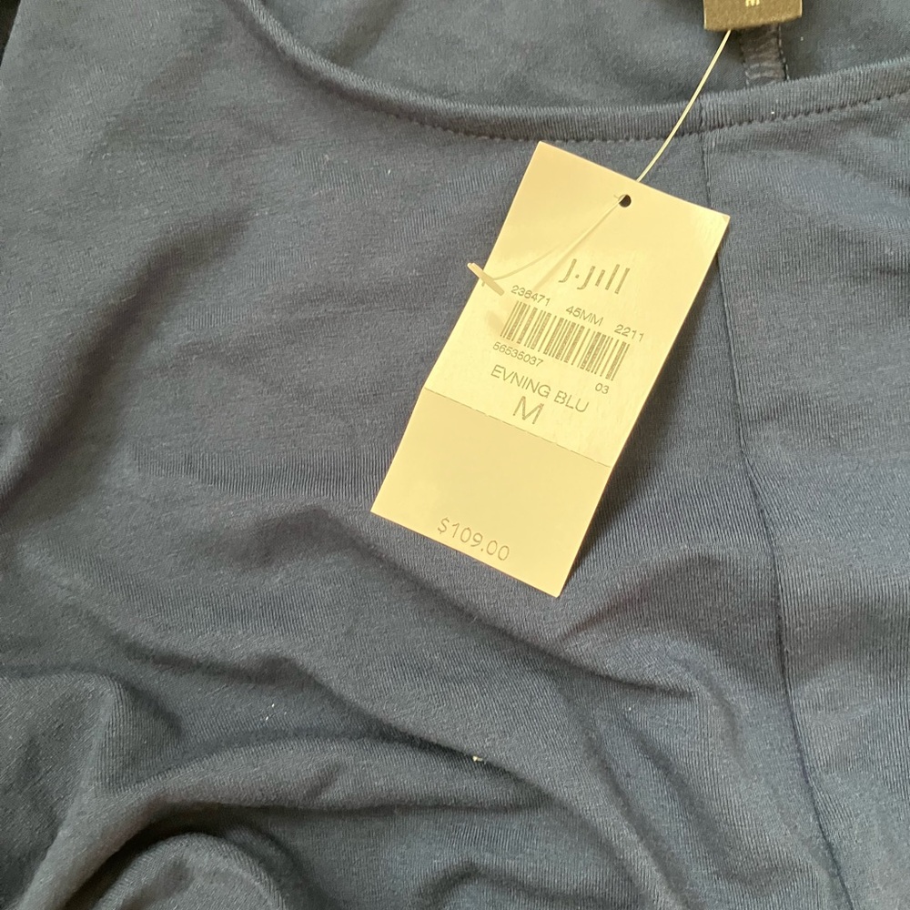 J Jill Evening Blue‎ Wearever Knit Long Sleeve Dress new with tags Medium - Picture 4 of 6
